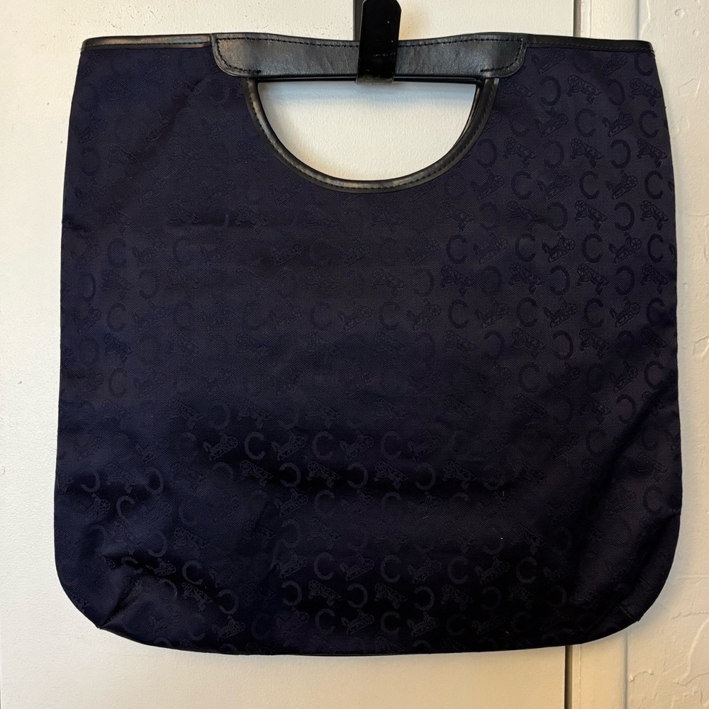 Vintage CELINE x Noevir Monogram Dark Blue Tote Bag. - Picture 2 of 5